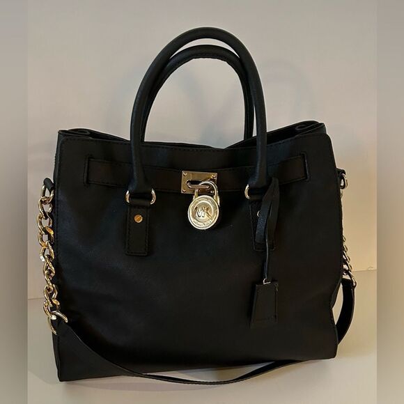 Michael Kors Black Hamilton bag lock and key should bag - Picture 1 of 9